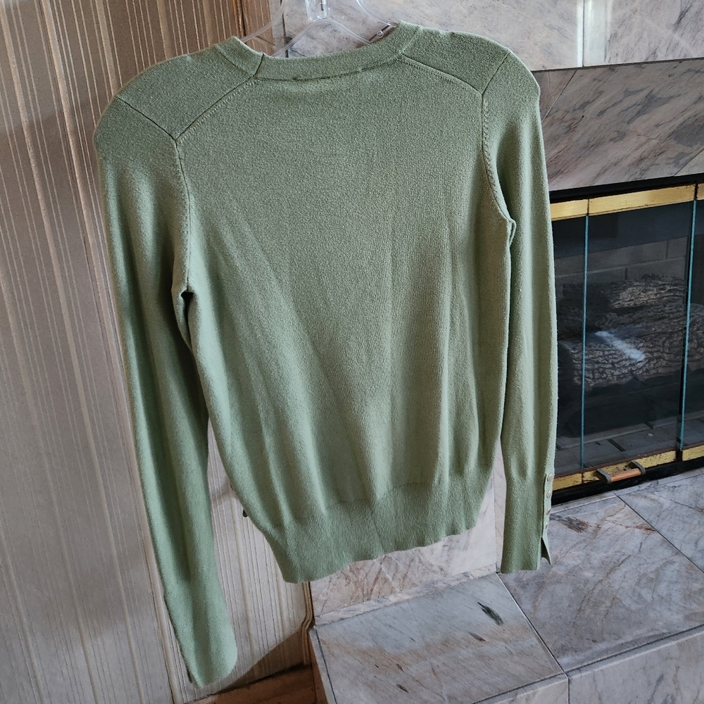 ZARA Green Knit Sweater Gold Button NWT S - Picture 4 of 5